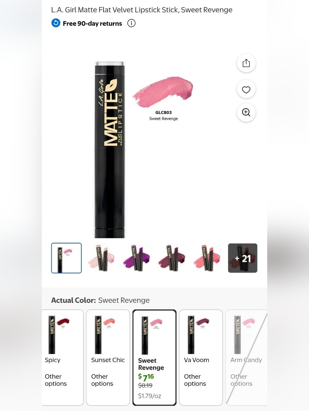 14pk Bundle Matte Flat Velvet Lipstick Stick - Sweet Revenge Pink